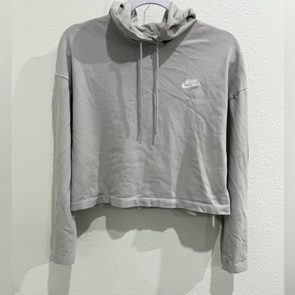 Nike Gray Cropped Hoodie